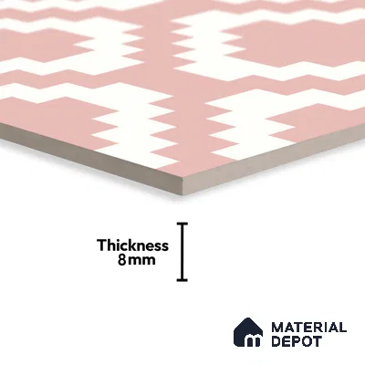 Moroccan Floor & Wall Tile TL 05078 Morissa Pink Stair 1 ft x 1 ft Ceramic Matte Finish - 8 mm | Suitable for Bathroom, Kitchen,  Balcony | Please Expect a Slight Variation of Pattern (Sample)