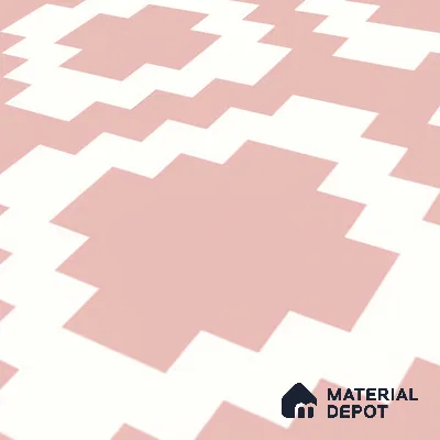 Moroccan Floor & Wall Tile TL 05078 Morissa Pink Stair 1 ft x 1 ft Ceramic Matte Finish - 8 mm | Suitable for Bathroom, Kitchen,  Balcony | Please Expect a Slight Variation of Pattern (Sample)