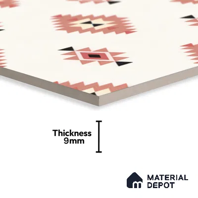 Moroccan Wall & Floor Tile TL 05083 Morissa Red Microbe 1 ft x 1 ft Ceramic Matte Finish - 9 mm | Suitable for Bathroom, Kitchen & Balcony | Please Expect a Slight Variation of Pattern (Sample)