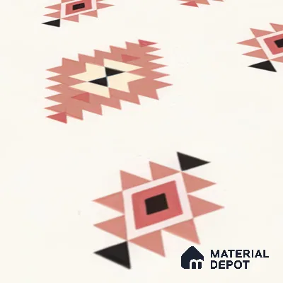 Moroccan Wall & Floor Tile TL 05083 Morissa Red Microbe 1 ft x 1 ft Ceramic Matte Finish - 9 mm | Suitable for Bathroom, Kitchen & Balcony | Please Expect a Slight Variation of Pattern (Sample)
