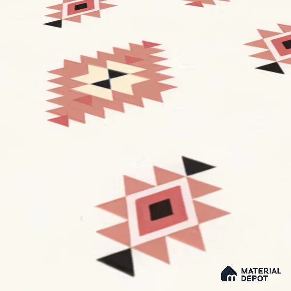 Moroccan Wall & Floor Tile TL 05083 Morissa Red Microbe 1 ft x 1 ft Ceramic Matte Finish - 9 mm | Suitable for Bathroom, Kitchen & Balcony | Please Expect a Slight Variation of Pattern (Sample)