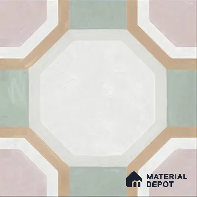 Moroccan Floor & Wall Tile TL 05095 Morissa Sage Green 1 ft x 1 ft Ceramic Matte Finish - 9 mm | Suitable for Bathroom, Kitchen,  Balcony | Please Expect a Slight Variation of Pattern