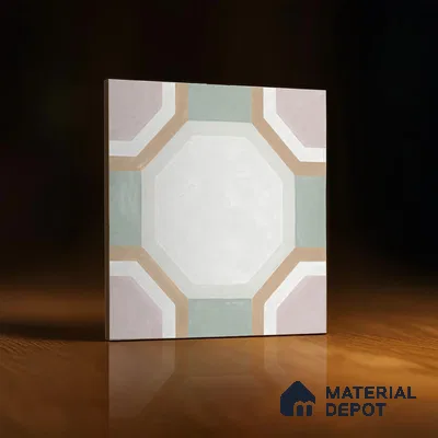 Moroccan Floor & Wall Tile TL 05095 Morissa Sage Green 1 ft x 1 ft Ceramic Matte Finish - 9 mm | Suitable for Bathroom, Kitchen,  Balcony | Please Expect a Slight Variation of Pattern