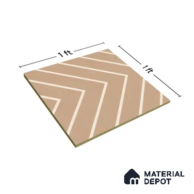 Moroccan Floor & Wall Tile TL 05049 Morissa Sahara Chevron 1 ft x 1 ft Ceramic Matte Finish - 7.5 mm | Suitable for Bathroom, Kitchen,  Balcony | Please Expect a Slight Variation of Pattern (Sample)