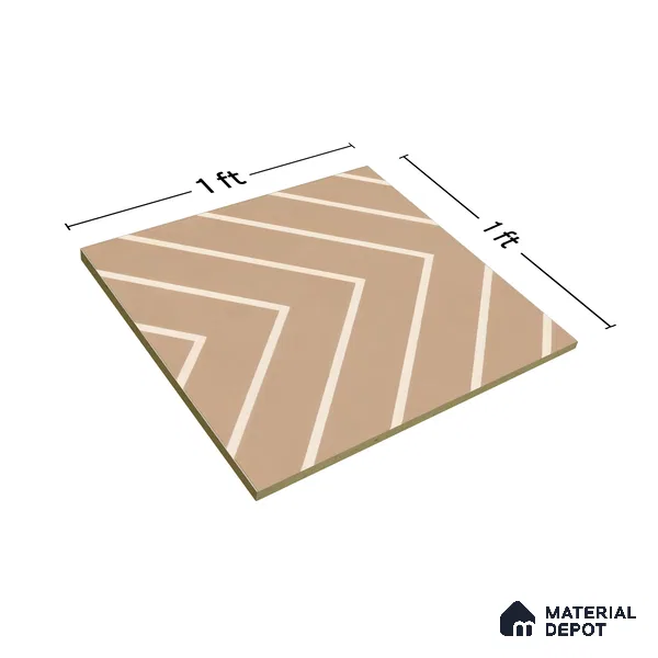 Moroccan Floor & Wall Tile TL 05049 Morissa Sahara Chevron 1 ft x 1 ft Ceramic Matte Finish - 7.5 mm | Suitable for Bathroom, Kitchen,  Balcony | Please Expect a Slight Variation of Pattern (Sample)