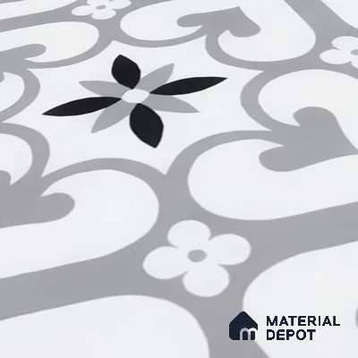Moroccan Floor & Wall Tile TL 05045 Morissa Sahara Slate 1 ft x 1 ft Ceramic Matte Finish - 7.5 mm | Suitable for Bathroom, Kitchen,  Balcony | Please Expect a Slight Variation of Pattern (Sample)