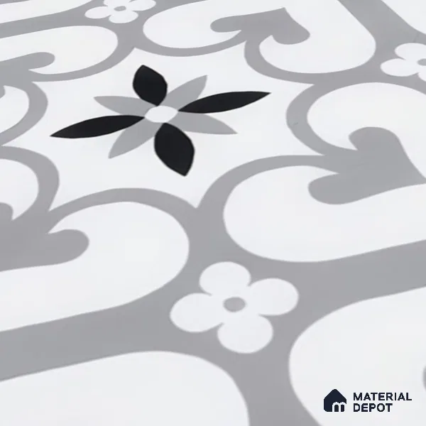Moroccan Floor & Wall Tile TL 05045 Morissa Sahara Slate 1 ft x 1 ft Ceramic Matte Finish - 7.5 mm | Suitable for Bathroom, Kitchen,  Balcony | Please Expect a Slight Variation of Pattern (Sample)