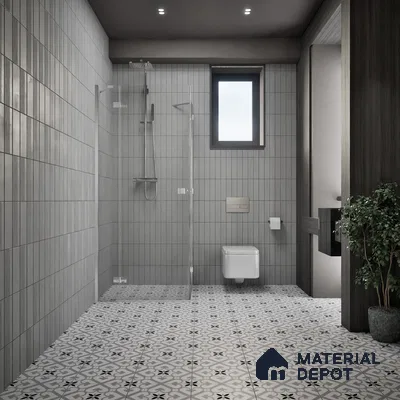 Moroccan Floor & Wall Tile TL 05045 Morissa Sahara Slate 1 ft x 1 ft Ceramic Matte Finish - 7.5 mm | Suitable for Bathroom, Kitchen,  Balcony | Please Expect a Slight Variation of Pattern (Sample)