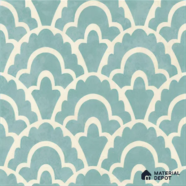 Moroccan Wall & Floor Tile TL 05086 Bauhaus Sapphire Mist 1 ft x 1 ft Ceramic Matte Finish - 9 mm | Suitable for Bathroom, Kitchen, Basin Area | Please Expect a Slight Variation of Pattern