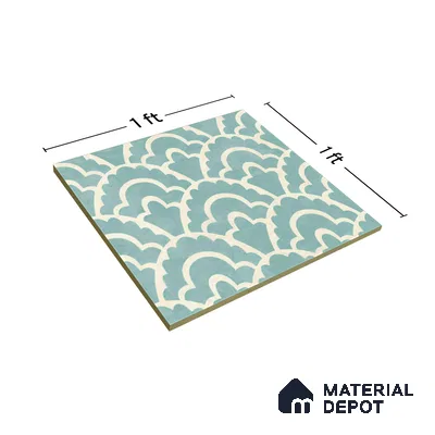 Moroccan Wall & Floor Tile TL 05086 Bauhaus Sapphire Mist 1 ft x 1 ft Ceramic Matte Finish - 9 mm | Suitable for Bathroom, Kitchen, Basin Area | Please Expect a Slight Variation of Pattern