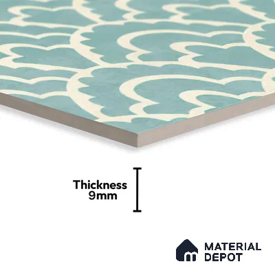 Moroccan Wall & Floor Tile TL 05086 Bauhaus Sapphire Mist 1 ft x 1 ft Ceramic Matte Finish - 9 mm | Suitable for Bathroom, Kitchen, Basin Area | Please Expect a Slight Variation of Pattern