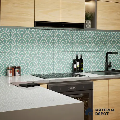 Moroccan Wall & Floor Tile TL 05086 Bauhaus Sapphire Mist 1 ft x 1 ft Ceramic Matte Finish - 9 mm | Suitable for Bathroom, Kitchen & Balcony | Please Expect a Slight Variation of Pattern