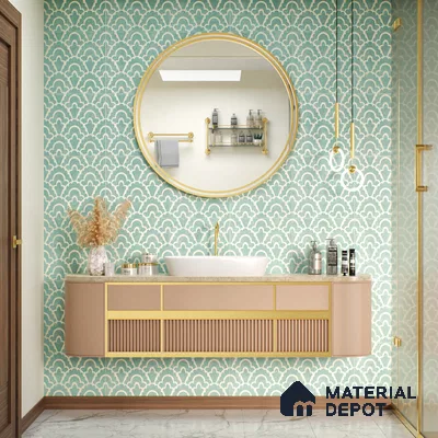 Moroccan Wall & Floor Tile TL 05086 Bauhaus Sapphire Mist 1 ft x 1 ft Ceramic Matte Finish - 9 mm | Suitable for Bathroom, Kitchen, Basin Area | Please Expect a Slight Variation of Pattern