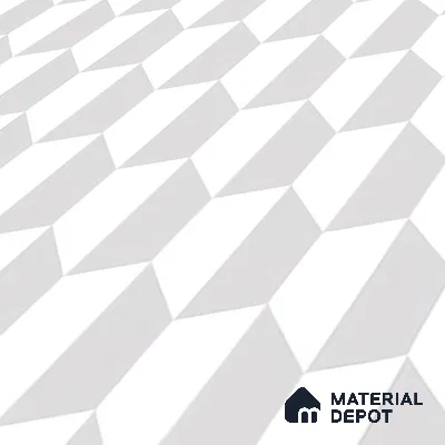 Moroccan Floor & Wall Tile TL 05063 Morissa White 3D Hexa 1 ft x 1 ft Ceramic Matte Finish - 8 mm | Suitable for Bathroom, Kitchen, Basin Area | Please Expect a Slight Variation of Pattern