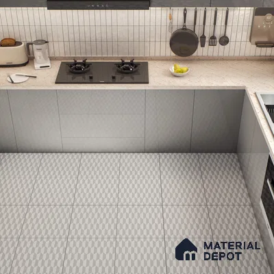 Moroccan Floor & Wall Tile TL 05063 Morissa White 3D Hexa 1 ft x 1 ft Ceramic Matte Finish - 8 mm | Suitable for Bathroom, Kitchen, Basin Area | Please Expect a Slight Variation of Pattern