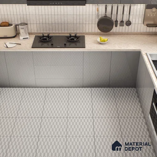 Moroccan Floor & Wall Tile TL 05063 Morissa White 3D Hexa 1 ft x 1 ft Ceramic Matte Finish - 8 mm | Suitable for Bathroom, Kitchen, Basin Area | Please Expect a Slight Variation of Pattern
