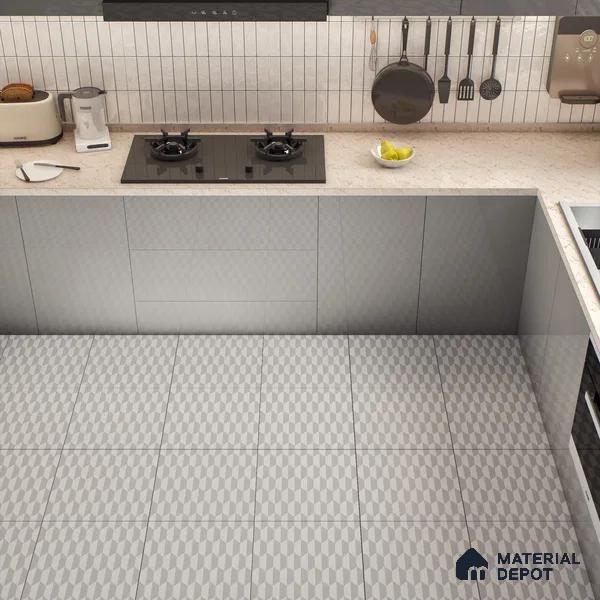 Moroccan Floor & Wall Tile TL 05063 Morissa White 3D Hexa 1 ft x 1 ft Ceramic Matte Finish - 8 mm | Suitable for Bathroom, Kitchen, Basin Area | Please Expect a Slight Variation of Pattern