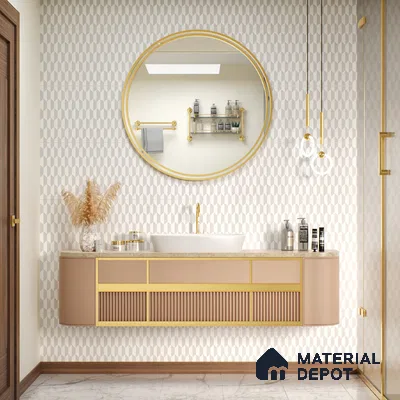 Moroccan Floor & Wall Tile TL 05063 Morissa White 3D Hexa 1 ft x 1 ft Ceramic Matte Finish - 8 mm | Suitable for Bathroom, Kitchen, Basin Area | Please Expect a Slight Variation of Pattern