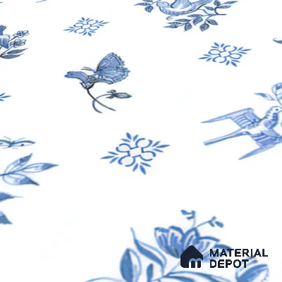 Moroccan Wall Tile TL 05067 Morissa Whitish Blue Tropical 1 ft x 1 ft Ceramic Matte Finish - 8 mm | Suitable for Bathroom, Kitchen & Balcony | Please Expect a Slight Variation of Pattern (Sample)