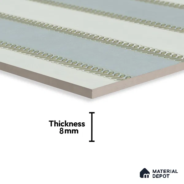 Moroccan Wall Tile TL 05070 Morissa Whitish Grey Channel 1 ft x 1 ft Ceramic Matte Finish - 8 mm | Suitable for Bathroom, Kitchen & Balcony | Please Expect a Slight Variation of Pattern (Sample)