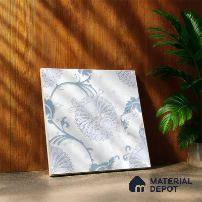 Moroccan Wall & Floor Tile TL 05068 Morissa Winter Floral 1 ft x 1 ft Ceramic Matte Finish - 8 mm | Suitable for Bathroom, Kitchen & Balcony | Please Expect a Slight Variation of Pattern (Sample)