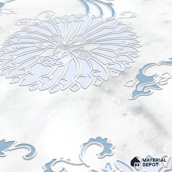 Moroccan Wall & Floor Tile TL 05068 Morissa Winter Floral 1 ft x 1 ft Ceramic Matte Finish - 8 mm | Suitable for Bathroom, Kitchen & Balcony | Please Expect a Slight Variation of Pattern (Sample)