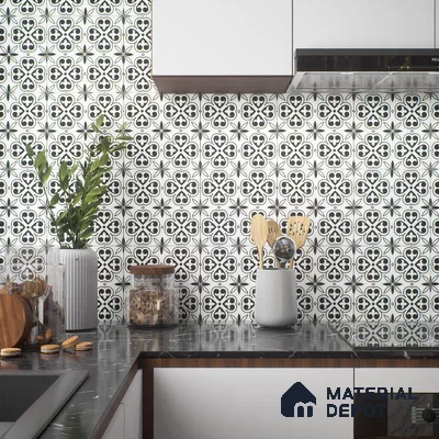 Moroccan Tile TL 05180 Zellige Medina Eclipse Multi Colour 1 ft x 1 ft Vitrified Matte Finish - 9 mm | Suitable for Kitchen, Bathroom, Balcony Floor & Wall | Please Expect a Slight Variation of Pattern (Sample)