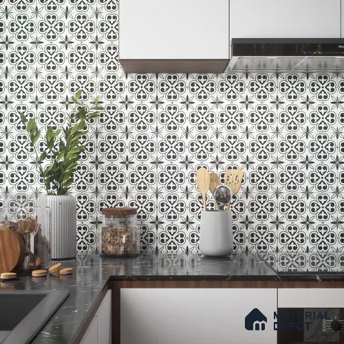 Moroccan Tile TL 05180 Zellige Medina Eclipse Multi Colour 1 ft x 1 ft Vitrified Matte Finish - 9 mm | Suitable for Kitchen, Bathroom, Balcony Floor & Wall | Please Expect a Slight Variation of Pattern