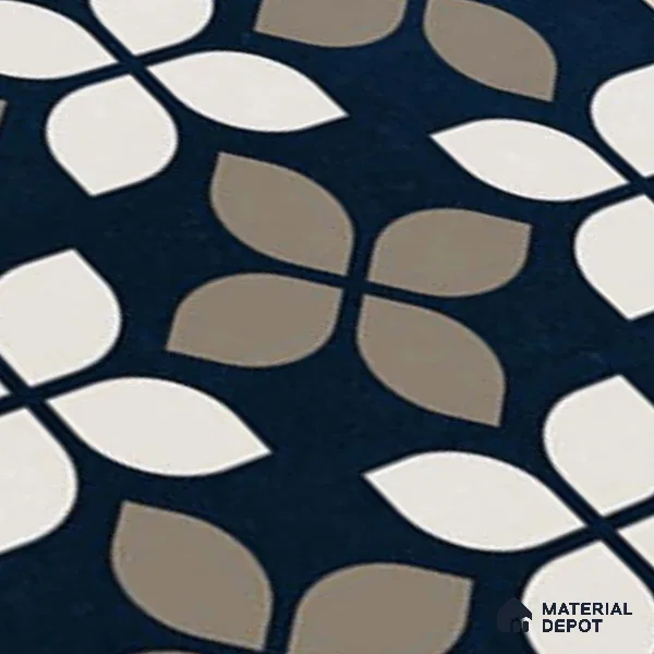 Moroccan Wall & Floor Tile TL 07698 Monochrome Blue 1 ft x 1 ft Porcelain Matte Finish - 9 mm | Suitable for Bathroom, Kitchen, Balcony | Please Expect a Slight Variation of Pattern