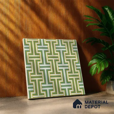 Moroccan Floor & Wall Tile TL 05969 B Bauhaus Regal Grid 1 ft x 1 ft Vitrified Matte Finish - 8 mm | Suitable for Bathroom, Kitchen,  Balcony | Please Expect a Slight Variation of Pattern (Sample)