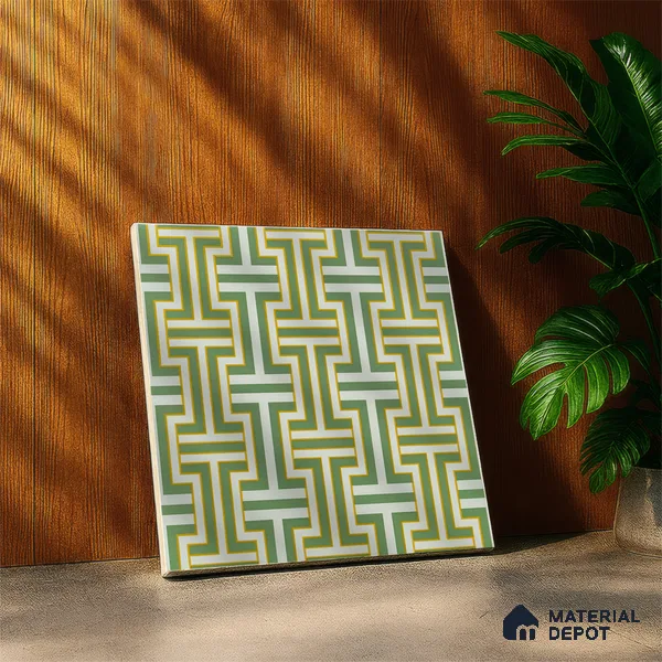 Moroccan Floor & Wall Tile TL 05969 B Bauhaus Regal Grid 1 ft x 1 ft Vitrified Matte Finish - 8 mm | Suitable for Bathroom, Kitchen,  Balcony | Please Expect a Slight Variation of Pattern (Sample)