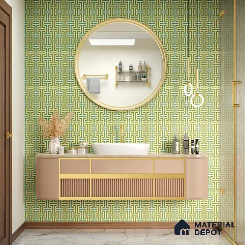 Moroccan Floor & Wall Tile TL 05969 B Bauhaus Regal Grid 1 ft x 1 ft Vitrified Matte Finish - 8 mm | Suitable for Bathroom, Kitchen, Balcony | Please Expect a Slight Variation of Pattern