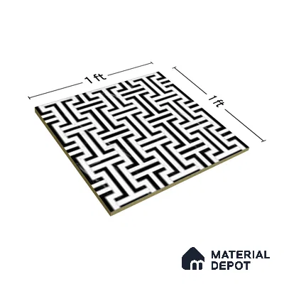 Moroccan Floor & Wall Tile TL 05969 Bauhaus Opulent Grid 1 ft x 1 ft Vitrified Matte Finish - 8 mm | Suitable for Bathroom, Kitchen,  Balcony | Please Expect a Slight Variation of Pattern