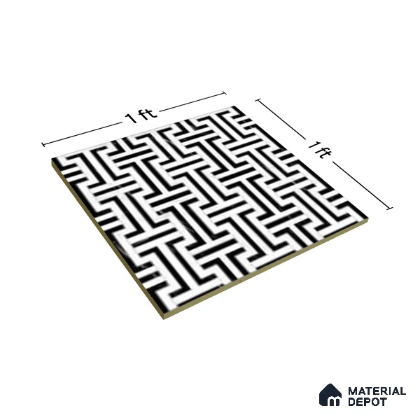 Moroccan Floor & Wall Tile TL 05969 Bauhaus Opulent Grid 1 ft x 1 ft Vitrified Matte Finish - 8 mm | Suitable for Bathroom, Kitchen,  Balcony | Please Expect a Slight Variation of Pattern