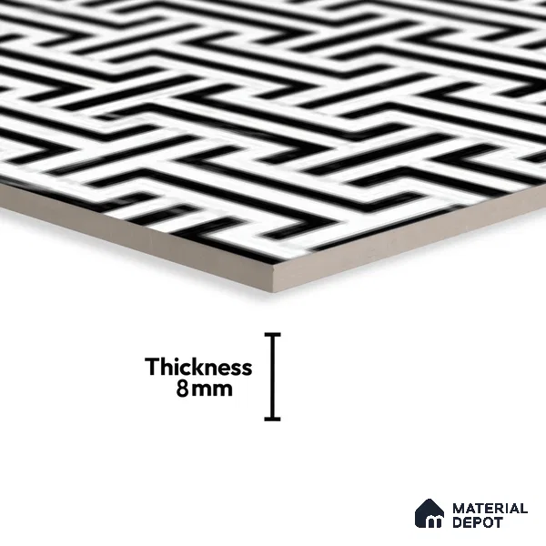 Moroccan Floor & Wall Tile TL 05969 Bauhaus Opulent Grid 1 ft x 1 ft Vitrified Matte Finish - 8 mm | Suitable for Bathroom, Kitchen,  Balcony | Please Expect a Slight Variation of Pattern
