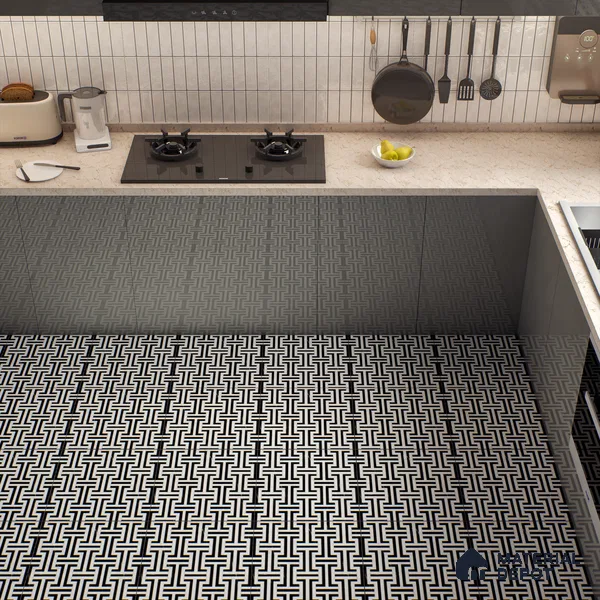Moroccan Floor & Wall Tile TL 05969 Bauhaus Opulent Grid 1 ft x 1 ft Vitrified Matte Finish - 8 mm | Suitable for Bathroom, Kitchen,  Balcony | Please Expect a Slight Variation of Pattern