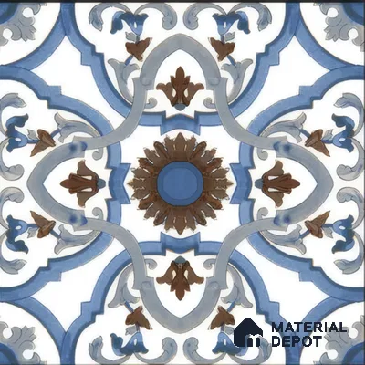 Moroccan Tile TL 04795 Zellige Ohlo Blue Multi Colour 1 ft x 1 ft Vitrified Matte Finish - 11 mm | Suitable for Kitchen, Bathroom, Balcony Floor & Wall | Please Expect a Slight Variation of Pattern (Sample)