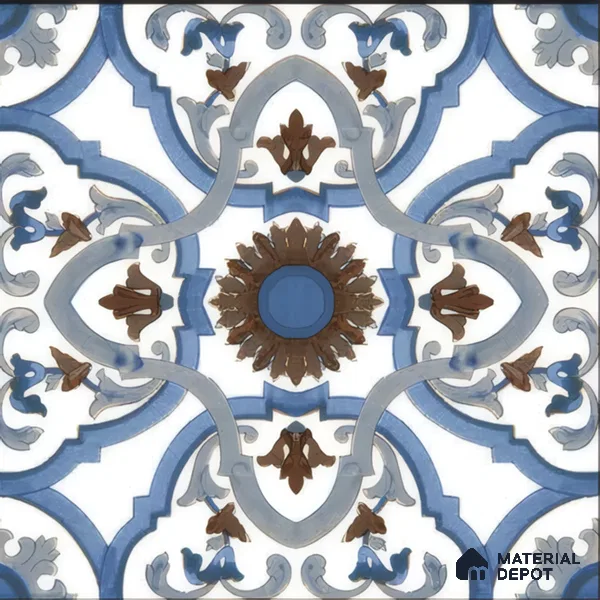 Moroccan Tile TL 04795 Zellige Ohlo Blue Multi Colour 1 ft x 1 ft Vitrified Matte Finish - 11 mm | Suitable for Kitchen, Bathroom, Balcony Floor & Wall | Please Expect a Slight Variation of Pattern (Sample)