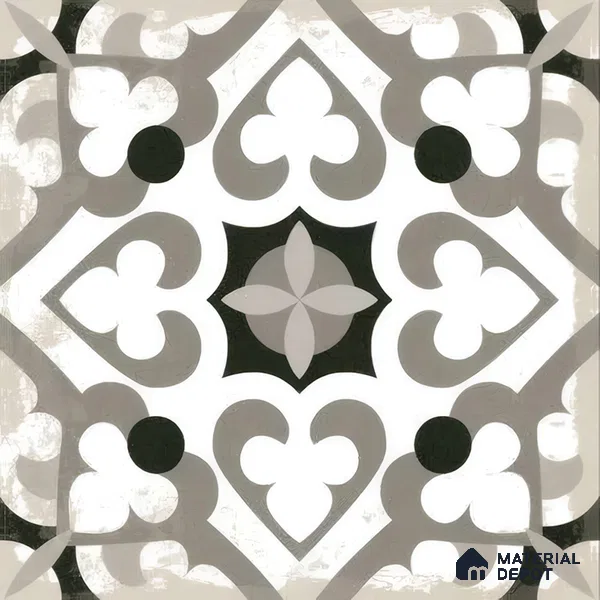 Moroccan Tile TL 04796 Zellige Oregon Grey Multi Colour 1 ft x 1 ft Vitrified Matte Finish - 11 mm | Suitable for Kitchen, Bathroom, Balcony Floor & Wall | Please Expect a Slight Variation of Pattern (Sample)