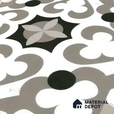 Moroccan Tile TL 04796 Zellige Oregon Grey Multi Colour 1 ft x 1 ft Vitrified Matte Finish - 11 mm | Suitable for Kitchen, Bathroom, Balcony Floor & Wall | Please Expect a Slight Variation of Pattern (Sample)