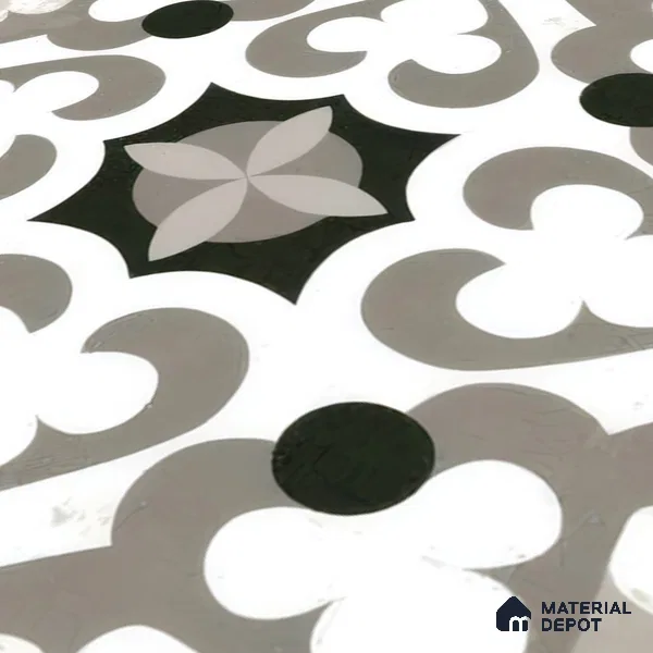 Moroccan Tile TL 04796 Zellige Oregon Grey Multi Colour 1 ft x 1 ft Vitrified Matte Finish - 11 mm | Suitable for Kitchen, Bathroom, Balcony Floor & Wall | Please Expect a Slight Variation of Pattern (Sample)