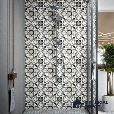 Moroccan Tile TL 04796 Zellige Oregon Grey Multi Colour 1 ft x 1 ft Vitrified Matte Finish - 11 mm | Suitable for Kitchen, Bathroom, Balcony Floor & Wall | Please Expect a Slight Variation of Pattern (Sample)