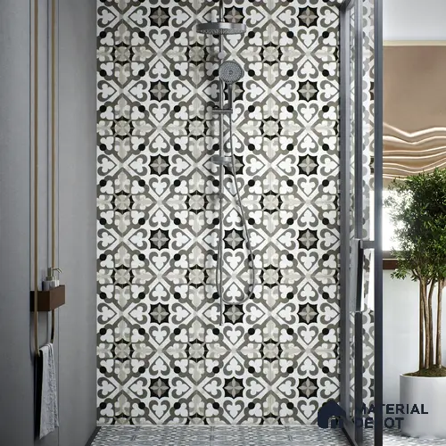 Moroccan Tile TL 04796 Zellige Oregon Grey Multi Colour 1 ft x 1 ft Vitrified Matte Finish - 11 mm | Suitable for Kitchen, Bathroom, Balcony Floor & Wall | Please Expect a Slight Variation of Pattern
