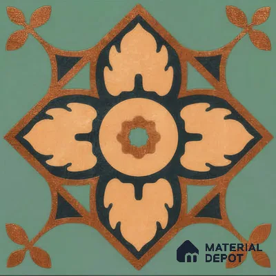 Moroccan Tile TL 04798 Zellige Deep Emerald Green Multi Colour 1 ft x 1 ft Vitrified Matte Finish - 11 mm | Suitable for Kitchen, Bathroom, Balcony Floor & Wall | Please Expect a Slight Variation of Pattern (Sample)