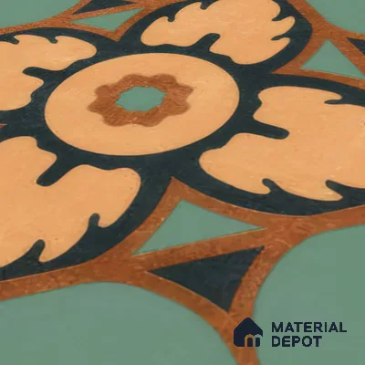Moroccan Tile TL 04798 Zellige Deep Emerald Green Multi Colour 1 ft x 1 ft Vitrified Matte Finish - 11 mm | Suitable for Kitchen, Bathroom, Balcony Floor & Wall | Please Expect a Slight Variation of Pattern (Sample)