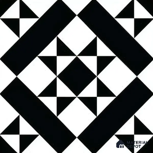 Moroccan Tile TL 05176 Zellige Monochrome Star Multi Colour 1 ft x 1 ft Vitrified Matte Finish - 9 mm | Suitable for Kitchen, Bathroom, Balcony Floor & Wall | Please Expect a Slight Variation of Pattern