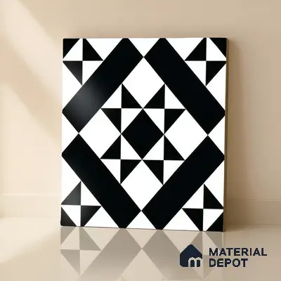 Moroccan Tile TL 05176 Zellige Monochrome Star Multi Colour 1 ft x 1 ft Vitrified Matte Finish - 9 mm | Suitable for Kitchen, Bathroom, Balcony Floor & Wall | Please Expect a Slight Variation of Pattern