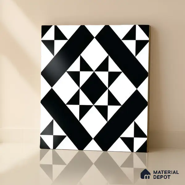 Moroccan Tile TL 05176 Zellige Monochrome Star Multi Colour 1 ft x 1 ft Vitrified Matte Finish - 9 mm | Suitable for Kitchen, Bathroom, Balcony Floor & Wall | Please Expect a Slight Variation of Pattern
