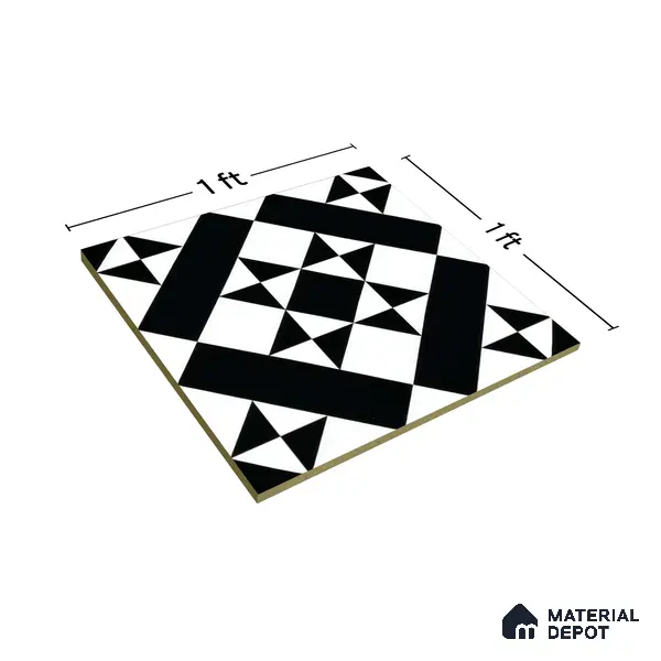 Moroccan Tile TL 05176 Zellige Monochrome Star Multi Colour 1 ft x 1 ft Vitrified Matte Finish - 9 mm | Suitable for Kitchen, Bathroom, Balcony Floor & Wall | Please Expect a Slight Variation of Pattern
