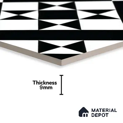 Moroccan Tile TL 05176 Zellige Monochrome Star Multi Colour 1 ft x 1 ft Vitrified Matte Finish - 9 mm | Suitable for Kitchen, Bathroom, Balcony Floor & Wall | Please Expect a Slight Variation of Pattern